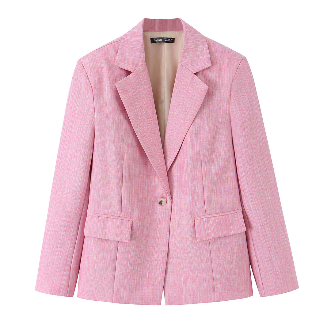 Damen Zweiteiliges Kurzblazer- und hochtailliertes Weitbein-Hosen-Set Shop Nory