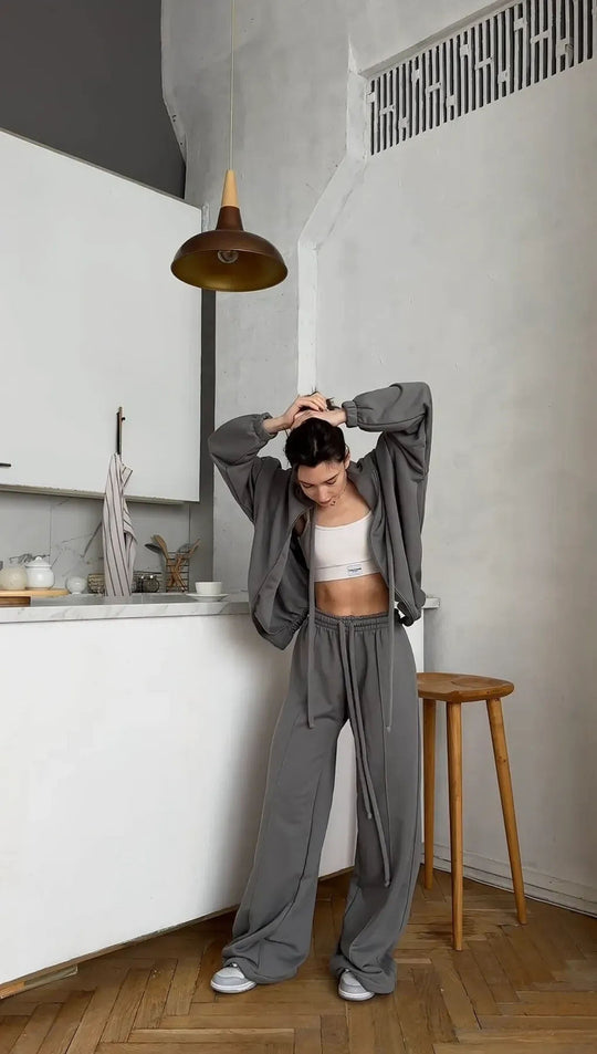 Damen Sweatanzug mit Jogginghose Set Shopnory