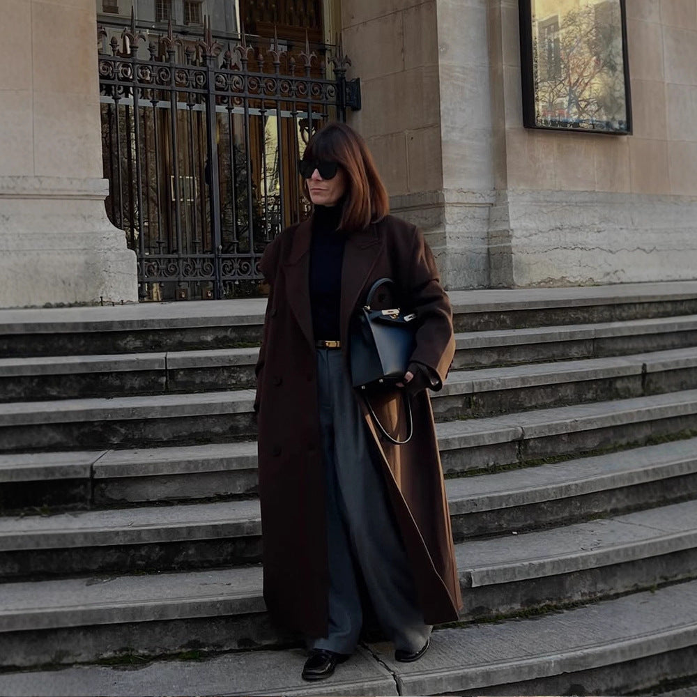 Damen Oversize Wollmix-Mantel mit verlängertem Cocoon-Schnitt und Doppelreihe Shop Nory