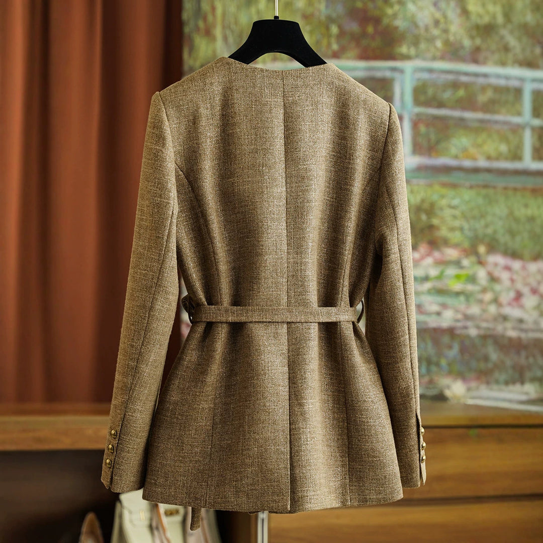 Damen Modische Blazerjacke mit Taillengürtel Shop Nory