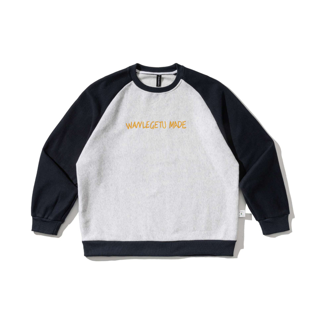 Herren Raglan-Sweatshirt mit gesticktem Logo und Kontrastärmeln aus leichtem Frottee Shop Nory