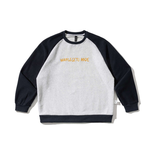 Herren Raglan-Sweatshirt mit gesticktem Logo und Kontrastärmeln aus leichtem Frottee Shop Nory