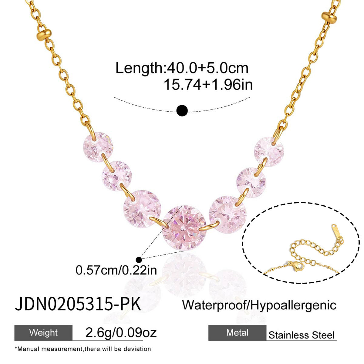 Damen Halskette mit funkelnden Zirkonia-Anhängern und hochwertiger Edelstahlverarbeitung Shop Nory