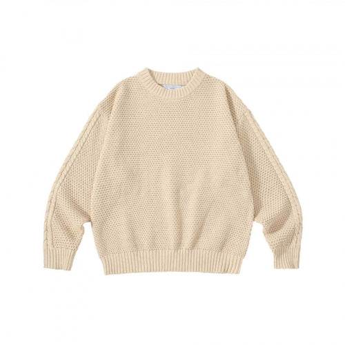 Unisex Oversize Grobstrickpullover mit Zopfärmeln und Rundhalsausschnitt Shop Nory