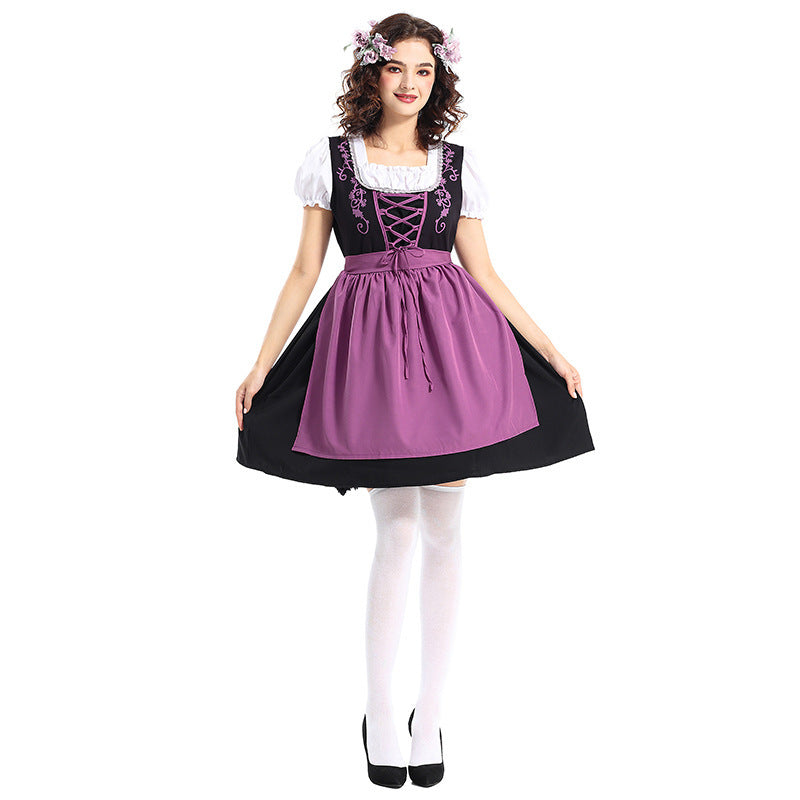 Damen nan traditionelles Dirndlkleid mit dekorativer Schnürung und abnehmbarer Schürze Shop Nory