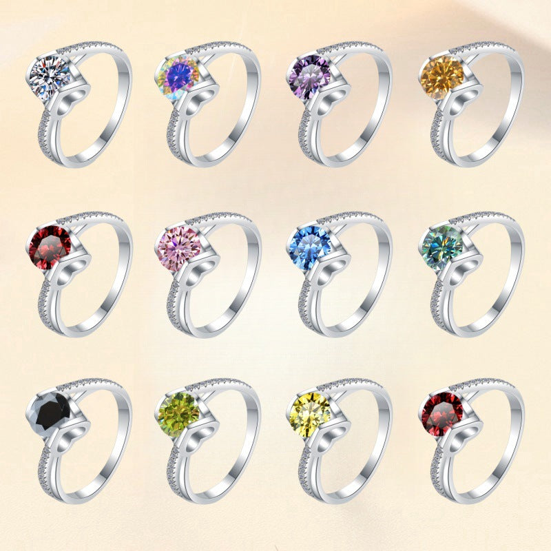Damenring mit elegantem, facettiertem Hauptstein und funkelnden Zirkonia Shop Nory