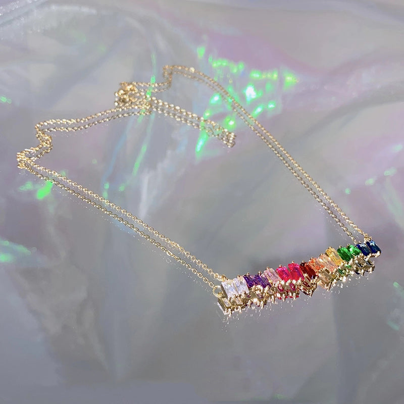 Bunte Unregelmäßige Kristallhalskette | Shop Nory