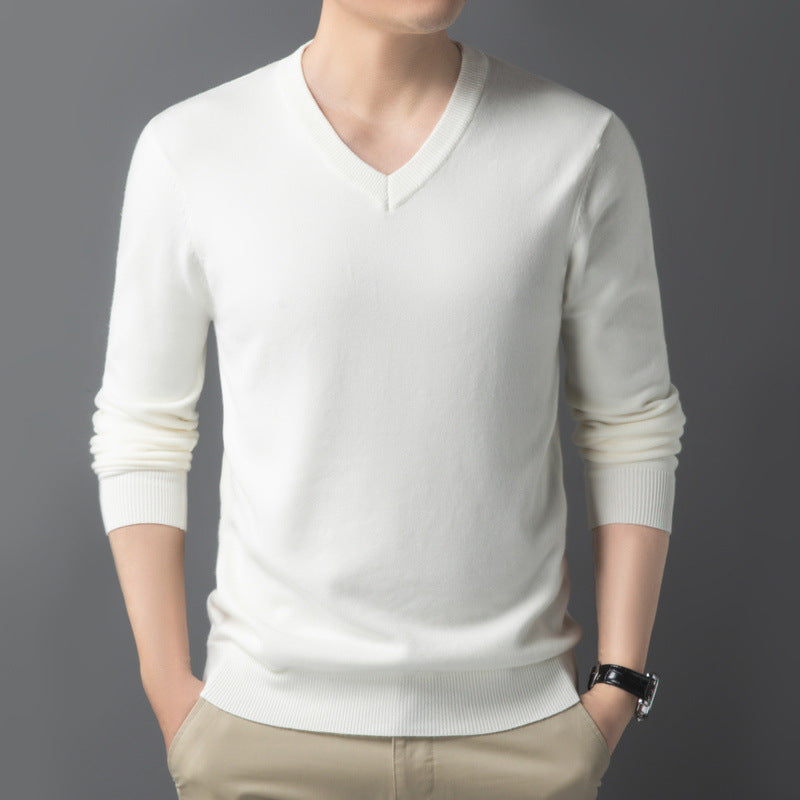 Herren Feiner V‑Ausschnitt Feinstrickpullover in schlanker Passform Shop Nory