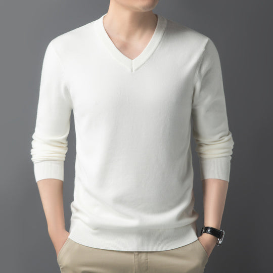 Herren Feiner V‑Ausschnitt Feinstrickpullover in schlanker Passform Shop Nory