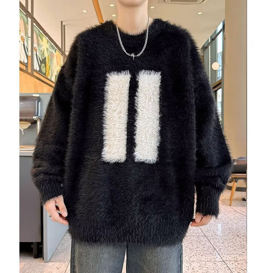 Unisex Grobstrick Pullover mit stylischem Motiv Shop Nory