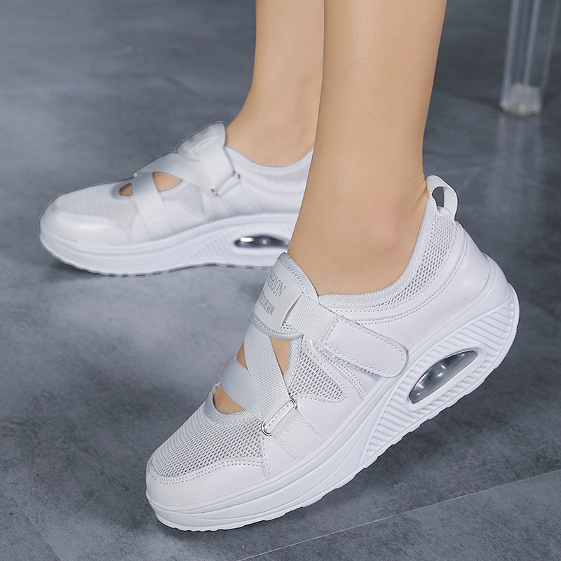 Damen Bequeme und luftige Sneakers mit verstellbarem Klettverschluss