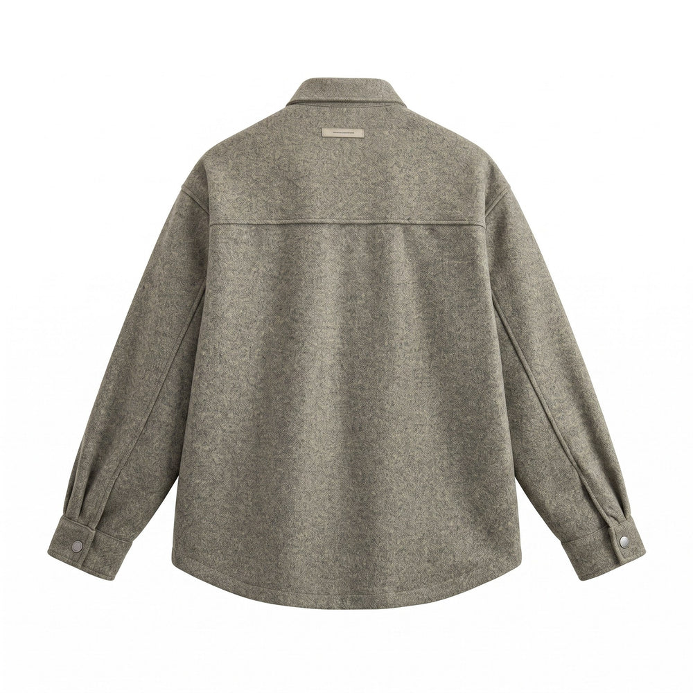 Herren Wollmix Overshirt im Hemdjackenstil mit Druckknopffront und Pattentasche Shop Nory