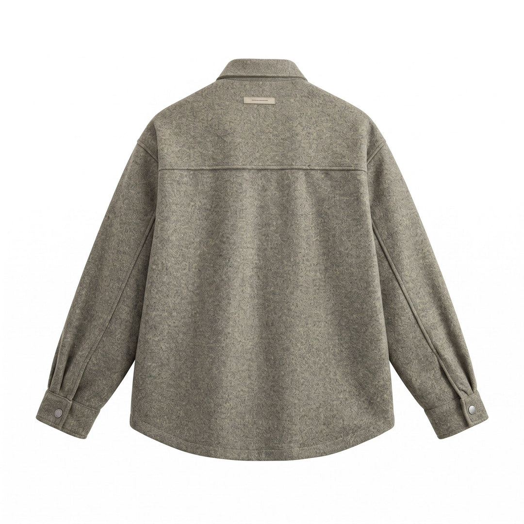 Herren Wollmix Overshirt im Hemdjackenstil mit Druckknopffront und Pattentasche Shop Nory