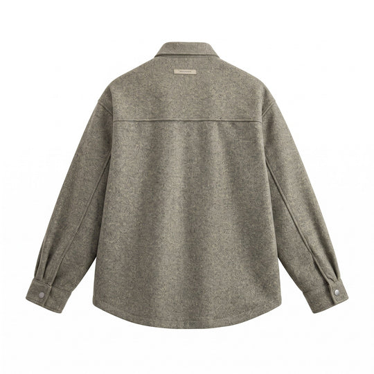 Herren Wollmix Overshirt im Hemdjackenstil mit Druckknopffront und Pattentasche Shop Nory