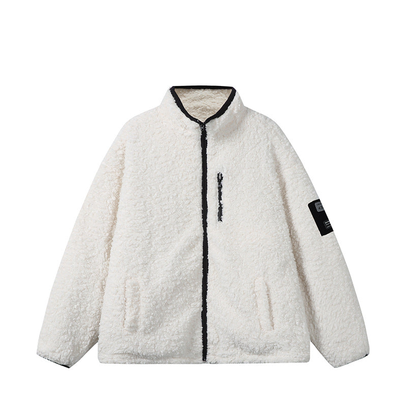 Unisex Teddy‑Fleece Jacke mit Stehkragen, hoher Wärme und kontrastierender Reißverschluss Shop Nory