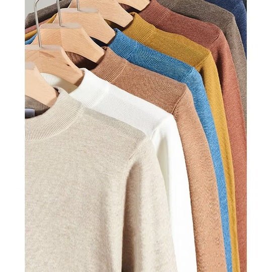 Damen Feinstrick-Stehkragenpullover aus Baumwollmix mit gerippten Bündchen Shop Nory