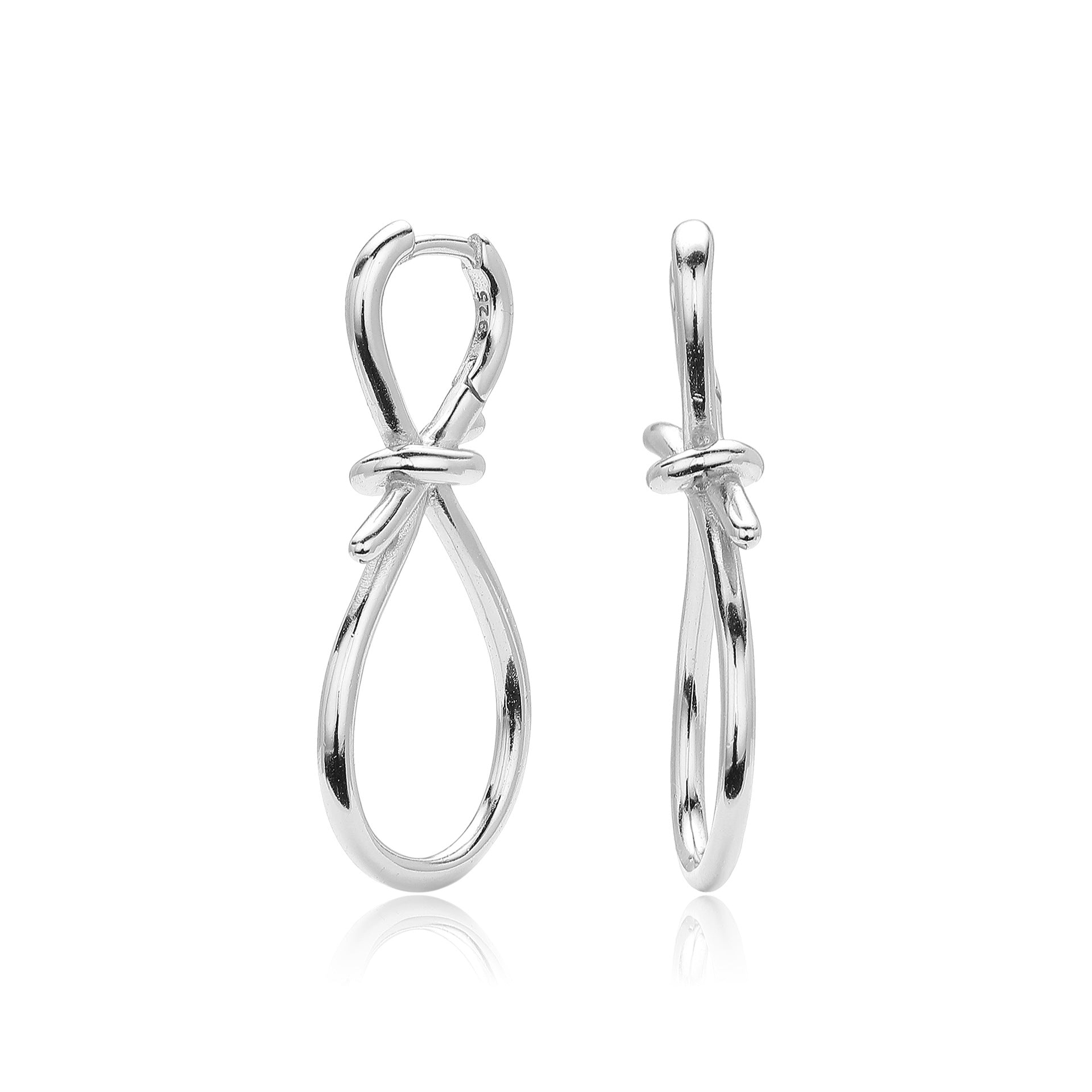 Damen Ohrhänger im modernen Schleifen-Design aus 925 Sterling Silber Shop Nory