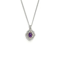 Damen Halskette mit kunstvollem Amethyst-Anhänger und funkelnden Zirkonia Shop Nory