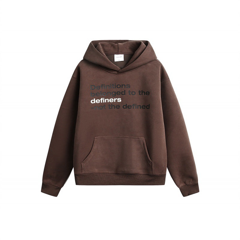 Unisex Oversize-Kapuzenpullover aus Baumwollmix mit Kängurutasche und Statement-Print Shop Nory