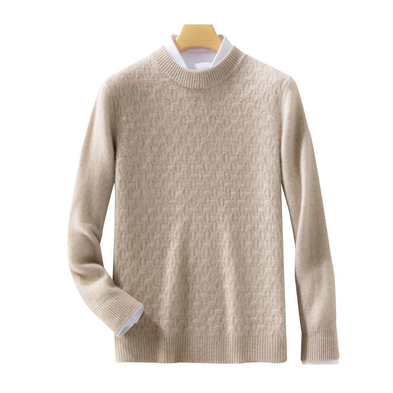 Damen Strukturierter Mockneck-Pullover im Kaschmir‑Look mit geometrischer Wabenstruktur Shop Nory