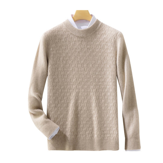 Damen Strukturierter Mockneck-Pullover im Kaschmir‑Look mit geometrischer Wabenstruktur Shop Nory