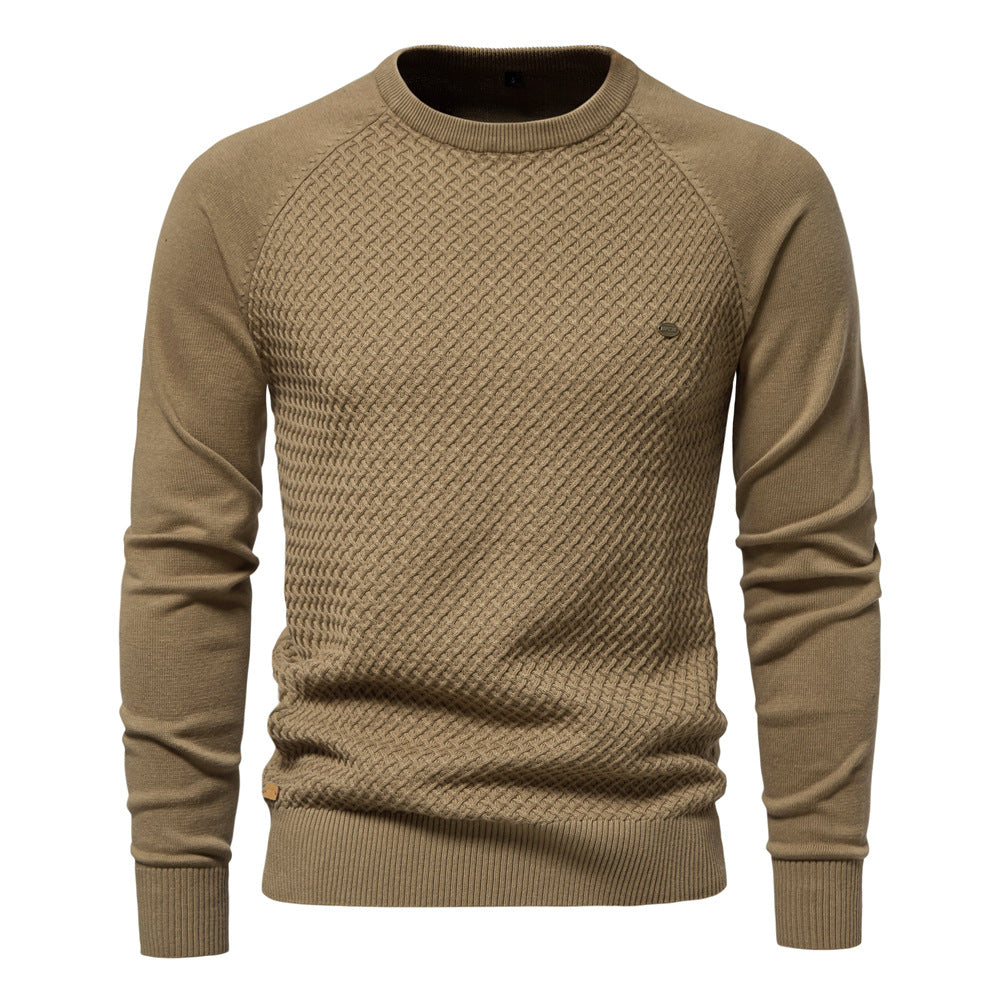 Herren Strickpullover mit modernem Strukturmuster und Rundhalsausschnitt
