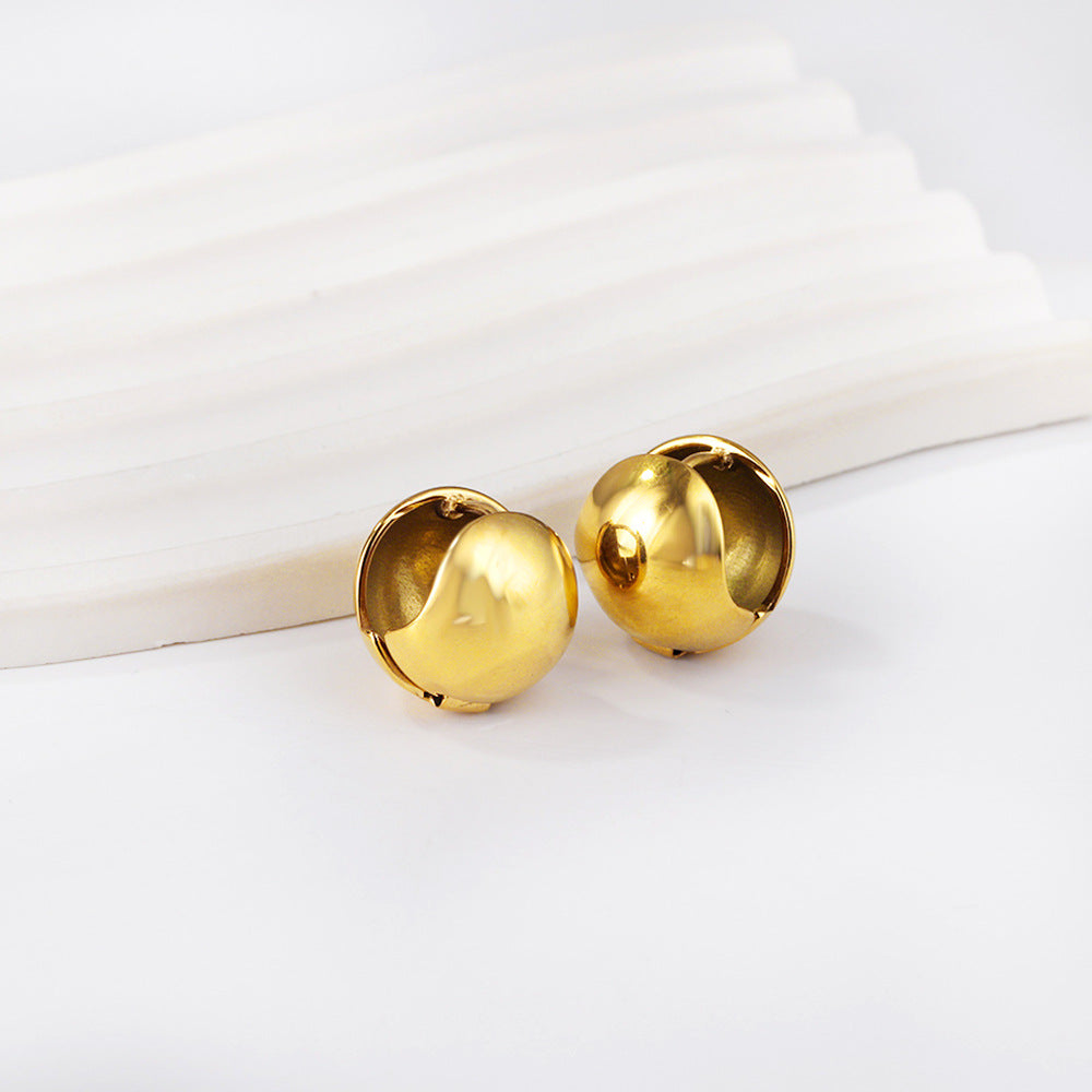 Damen Edelstahl Ohrstecker mit goldplattierter Oberfläche Shop Nory