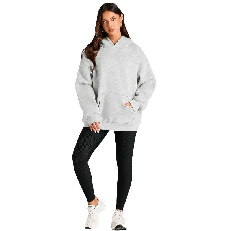Damen nan oversized Kapuzenpullover mit verlängerter Silhouette und Kängurutasche Shop Nory