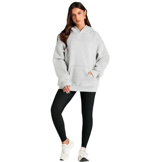 Damen nan oversized Kapuzenpullover mit verlängerter Silhouette und Kängurutasche Shop Nory