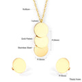 Damen Schmuckset mit goldplattierter Halskette und runden Ohrringen Shop Nory