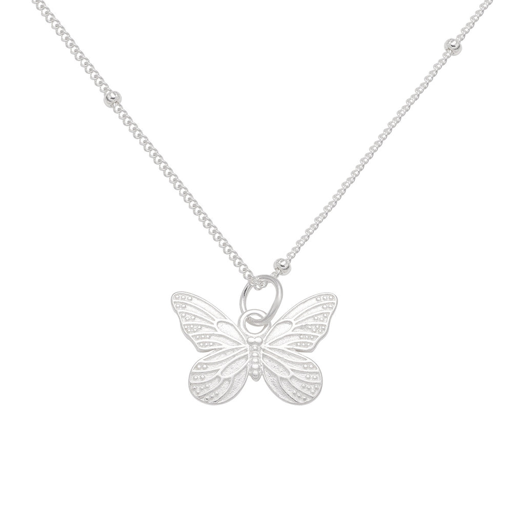 Damen Halskette mit kunstvollem Schmetterlingsanhänger und feiner Gliederkette Shop Nory