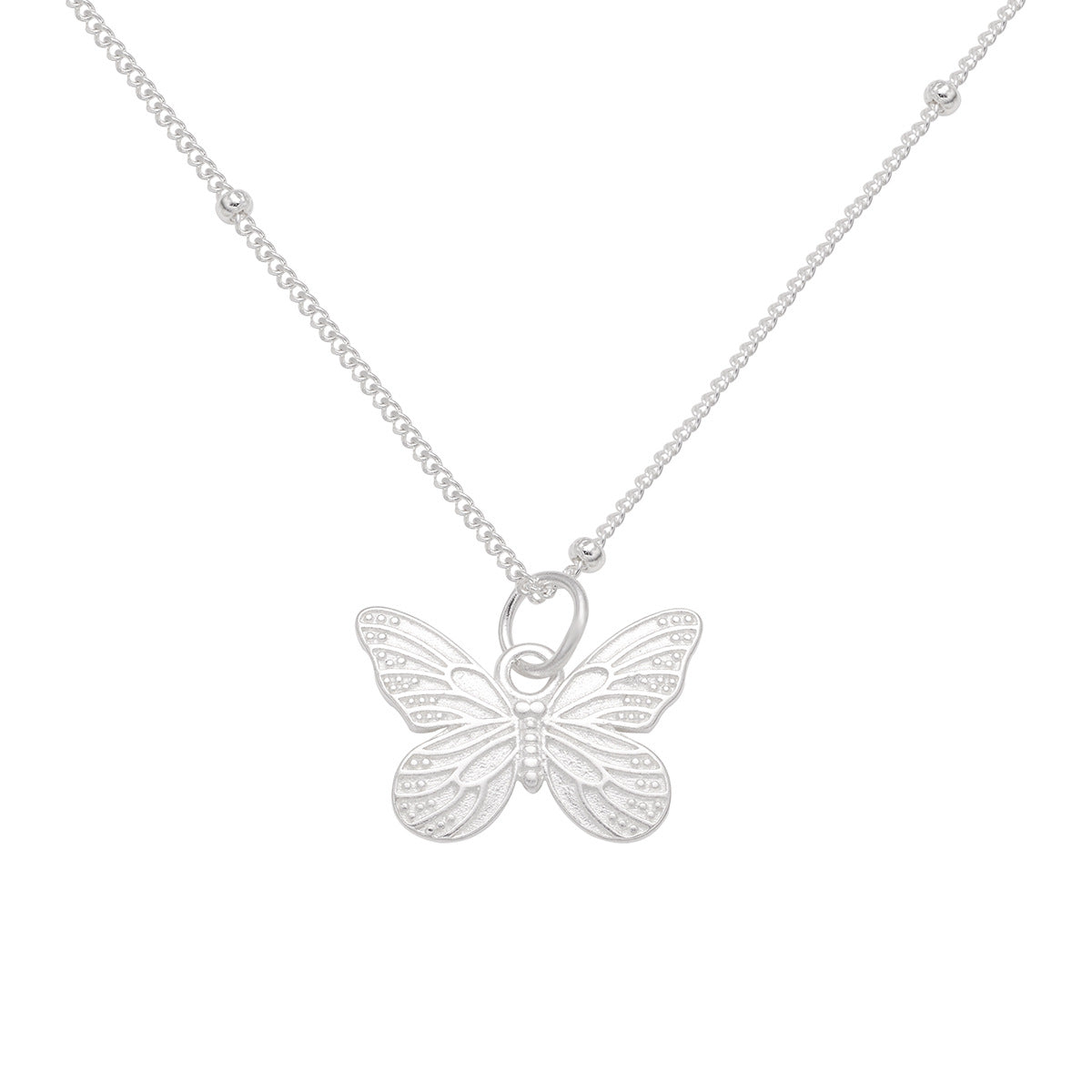 Damen Halskette mit kunstvollem Schmetterlingsanhänger und feiner Gliederkette Shop Nory