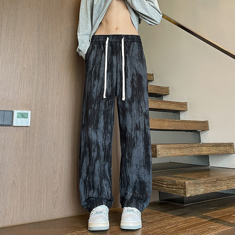 Herren Weit geschnittene Loungehose mit Marmorprint aus strukturiertem Jersey Shop Nory