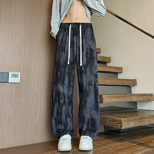Herren Weit geschnittene Loungehose mit Marmorprint aus strukturiertem Jersey Shop Nory