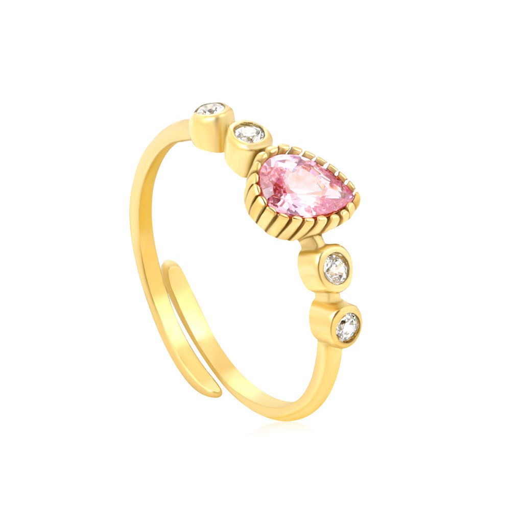 Damen verstellbarer Ring mit funkelndem Herz- und Zirkonia-Besatz Shop Nory