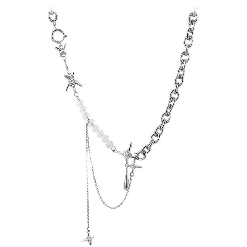 Damen Kette mit kombiniertem Design aus Perlen und Anhängern Shop Nory