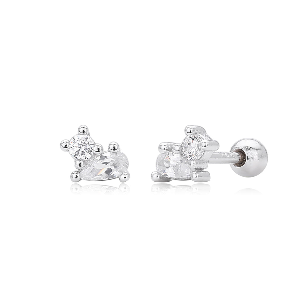 Damen Ohrstecker mit funkelnden Zirkonsteinen und hochwertiger 925 Sterling Silberfassung Shop Nory