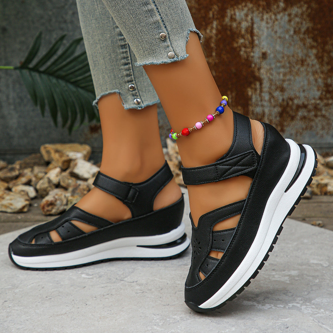 Damen Plateau-Sandalen mit geschlossener Zehenpartie und verstellbarem Klettverschluss Shop Nory