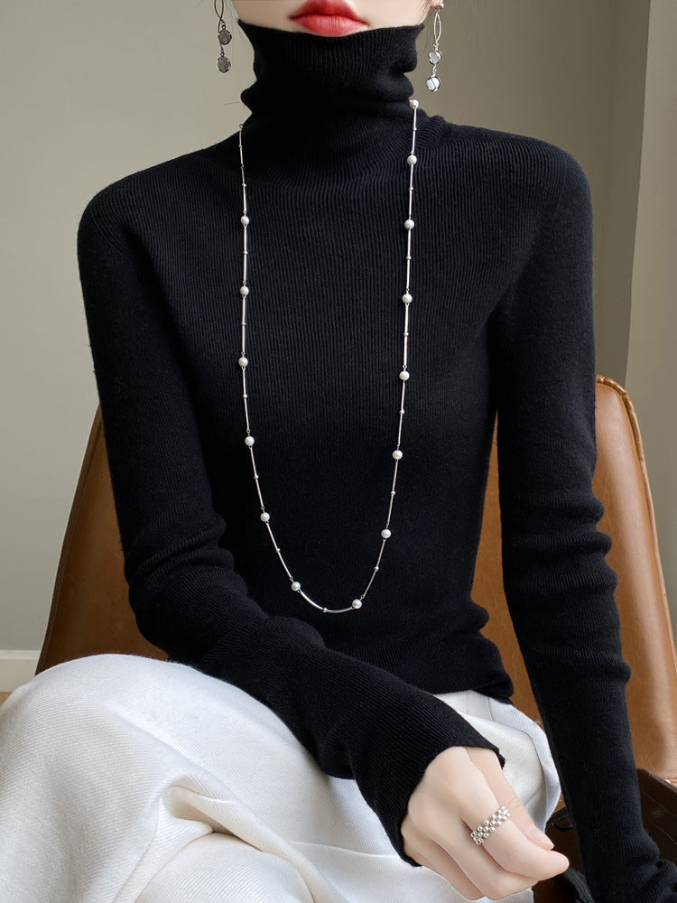 Damen Schmaler Rollkragen-Feinstrickpullover mit elastischer Rippenstruktur und minimalistischer Silhouette Shop Nory