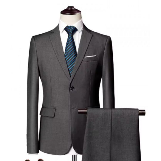 Herren Taillierter Zweiteiler-Anzug mit schmalem Revers und Ein-Knopf-Verschluss Shop Nory