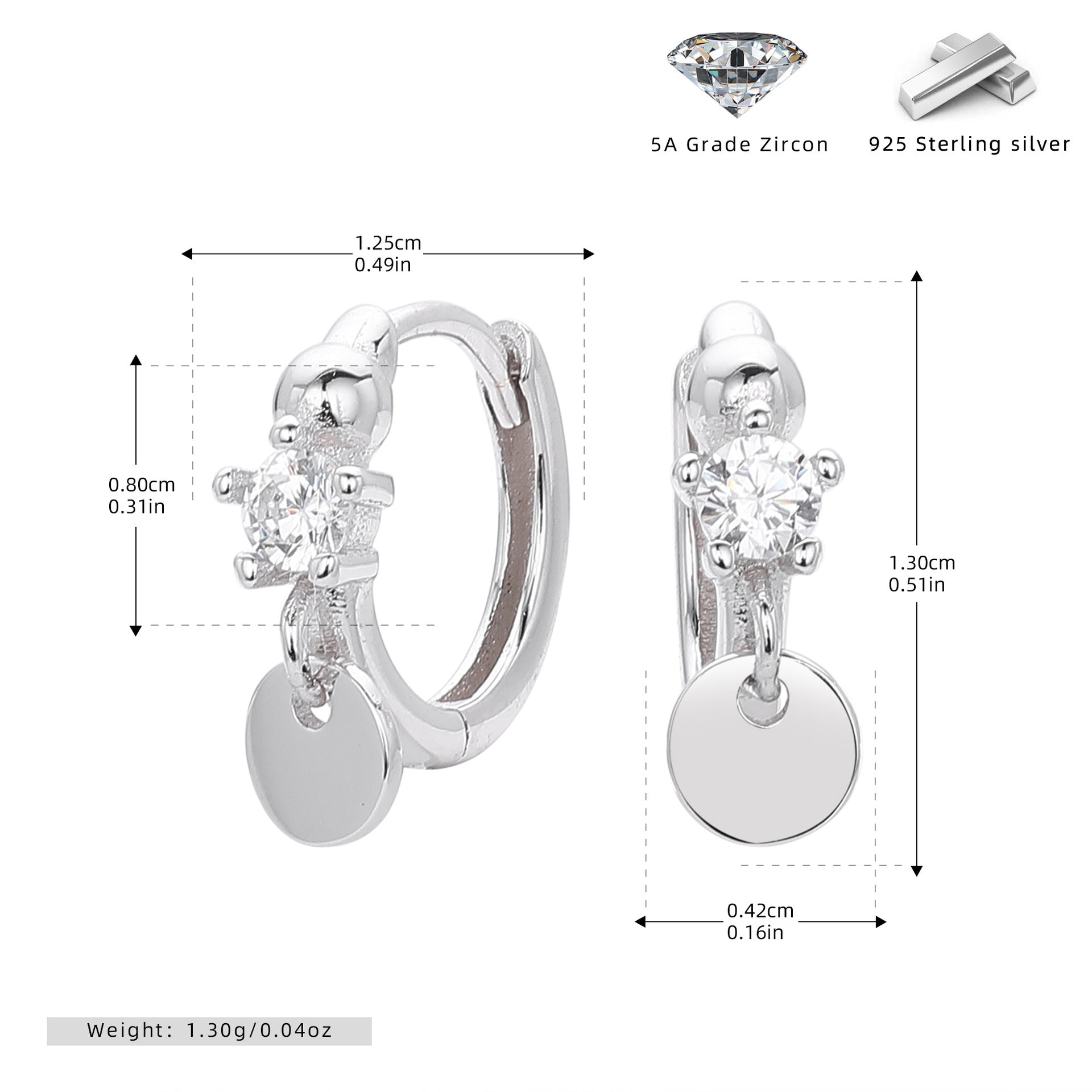 Damen Creolenohrringe mit funkelndem Zirkon und elegantem Anhängermotiv Shop Nory