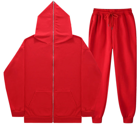 Unisex nan leichter French-Terry Zip-Hoodie und tapered Jogginghose Set mit Raglanärmeln, Kängurutasche und elastischem Komfortbund Shop Nory