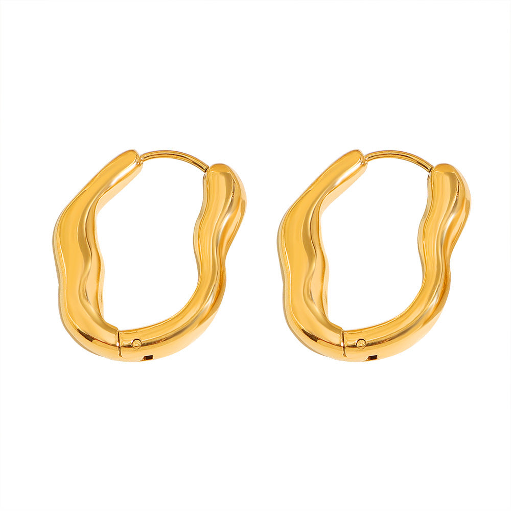 Damen moderne Creolen mit elegant geschwungenem Design Shop Nory
