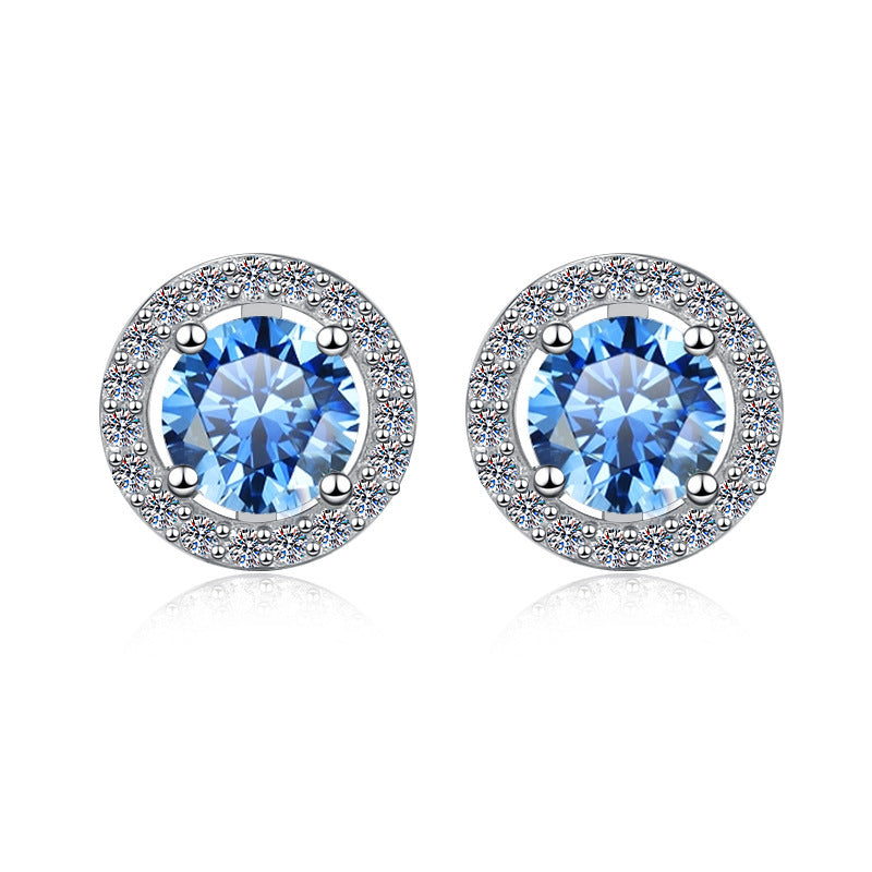 Damen-Ohrstecker mit glitzerndem Kristallbesatz und elegantem Rahmen Shop Nory