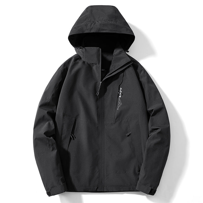 Herren Colorblock Softshell-Trekkerjacke mit Kapuze, verdeckten Reißverschlüssen und seitlichen Eingrifftaschen Shop Nory