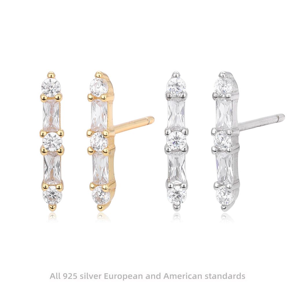 Damen Ohrstecker aus hochwertigem 925 Sterling Silber mit funkelnden Zirkonen Shop Nory