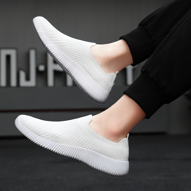 Unisex nan ultraleichter Schlupfschuh aus Feinstrick mit anatomischem Komfortfußbett und gerippter Flexlaufsohle