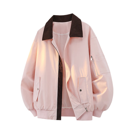 Herren Modische Bomberjacke mit Cordkragen Shop Nory