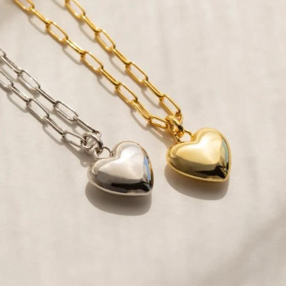 Damen Halskette mit Herzanhänger und feinen Gliederketten-Design Shop Nory