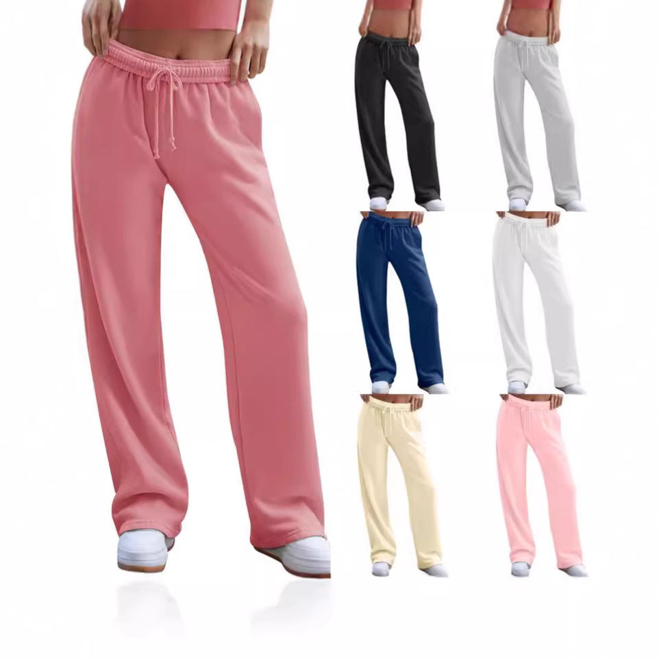 Damen nan weite Komfort-Loungehose mit hochgeschnittener Taille, elastischem Bund und Kordelzug Shop Nory